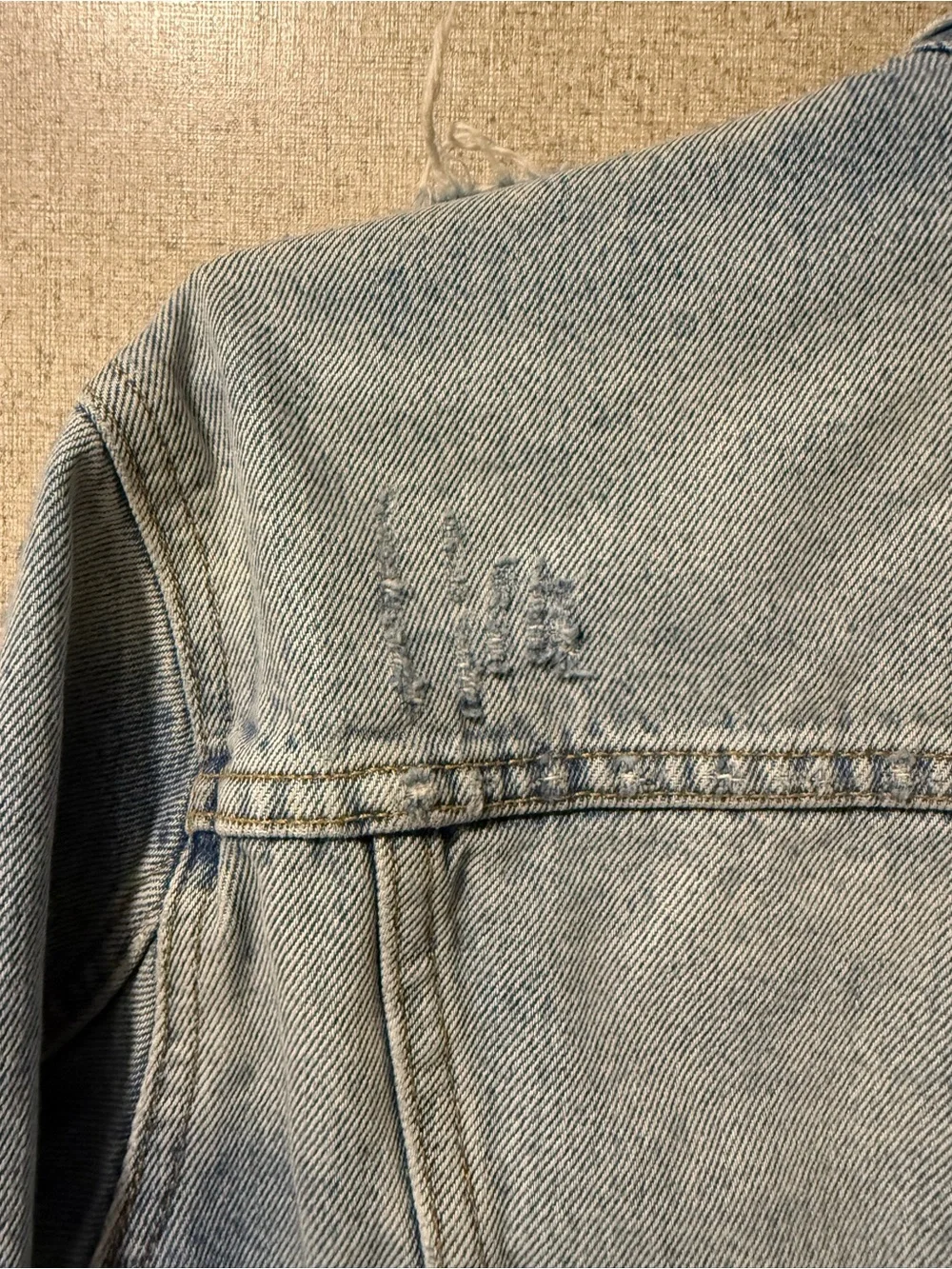 Levi's Light Wash Distressed Denim Trucker Jacket - Men's size Large